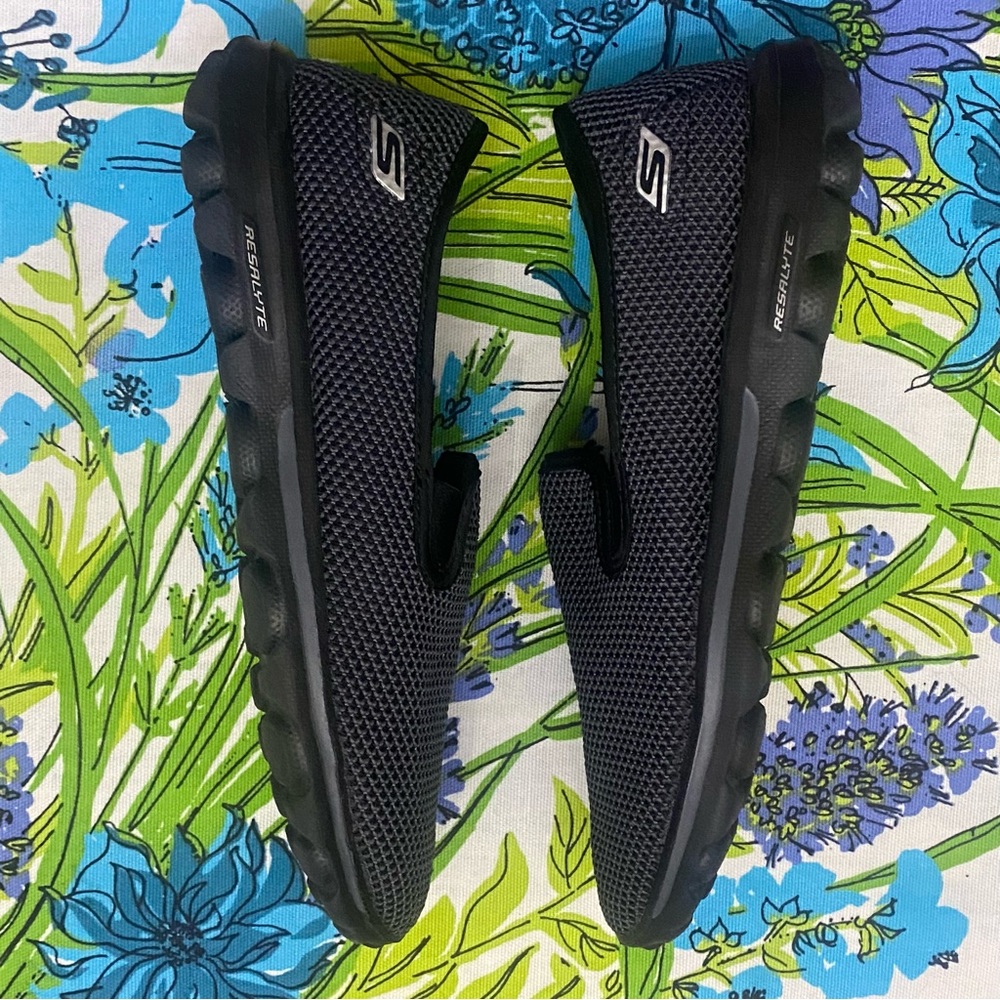 Skechers Resalyte Memory Form Slip on Black Flats Size 7